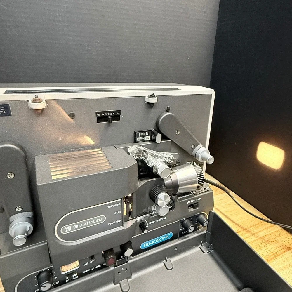 Bell & Howell Filmosonic 1745C Super 8 Sound Movie Projector w/ Mic Reel Manual